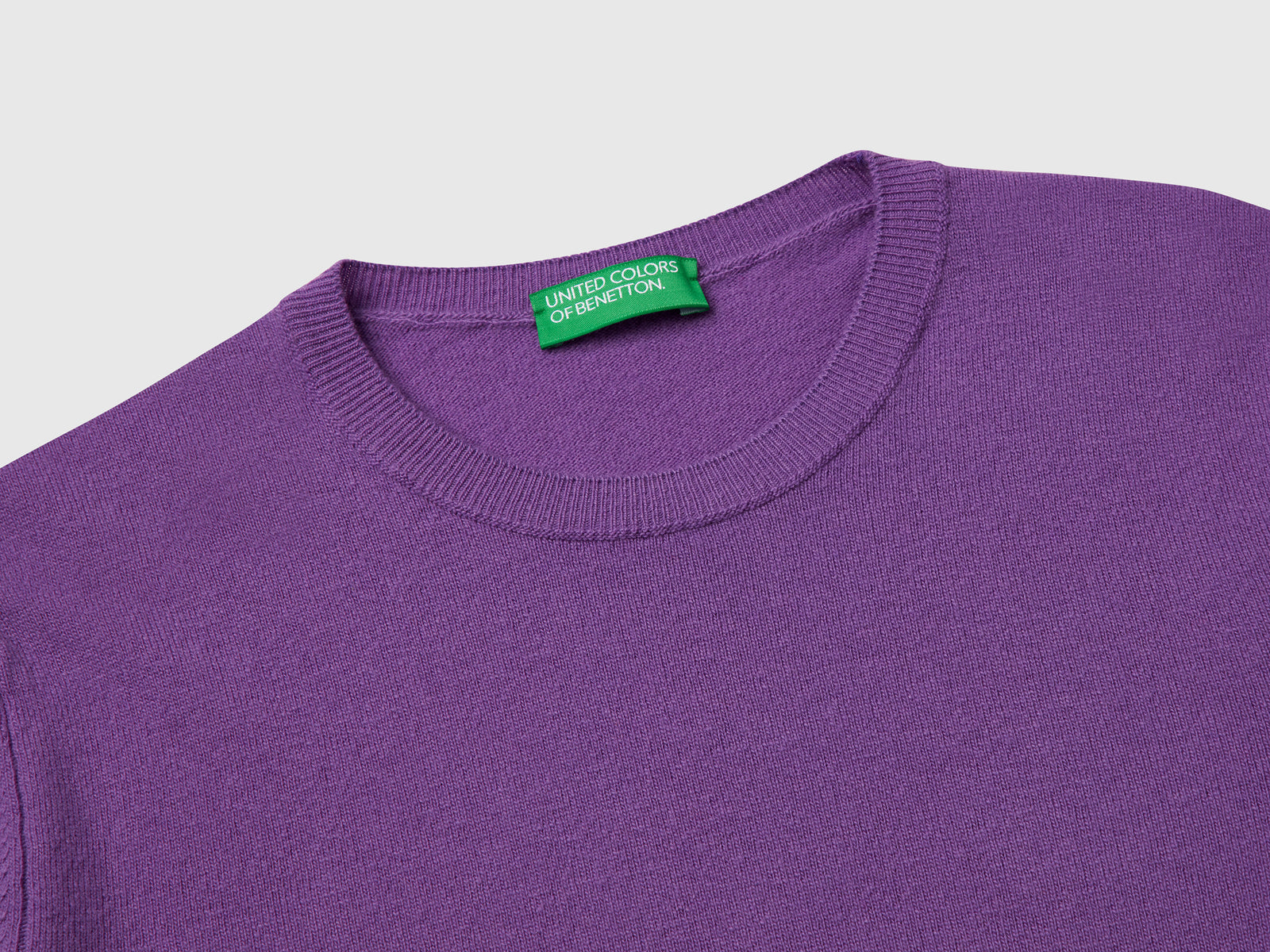 Maglia girocollo in lana Merino da donna viola 3 | Benetton Outlet