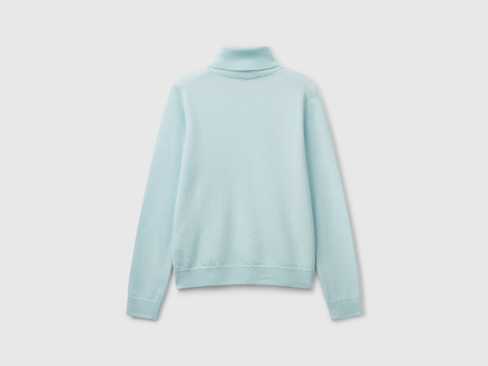 Maglione dolcevita in pura lana Merino da donna turchese 2 | Benetton Outlet