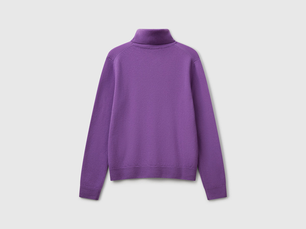 Maglione dolcevita in pura lana Merino