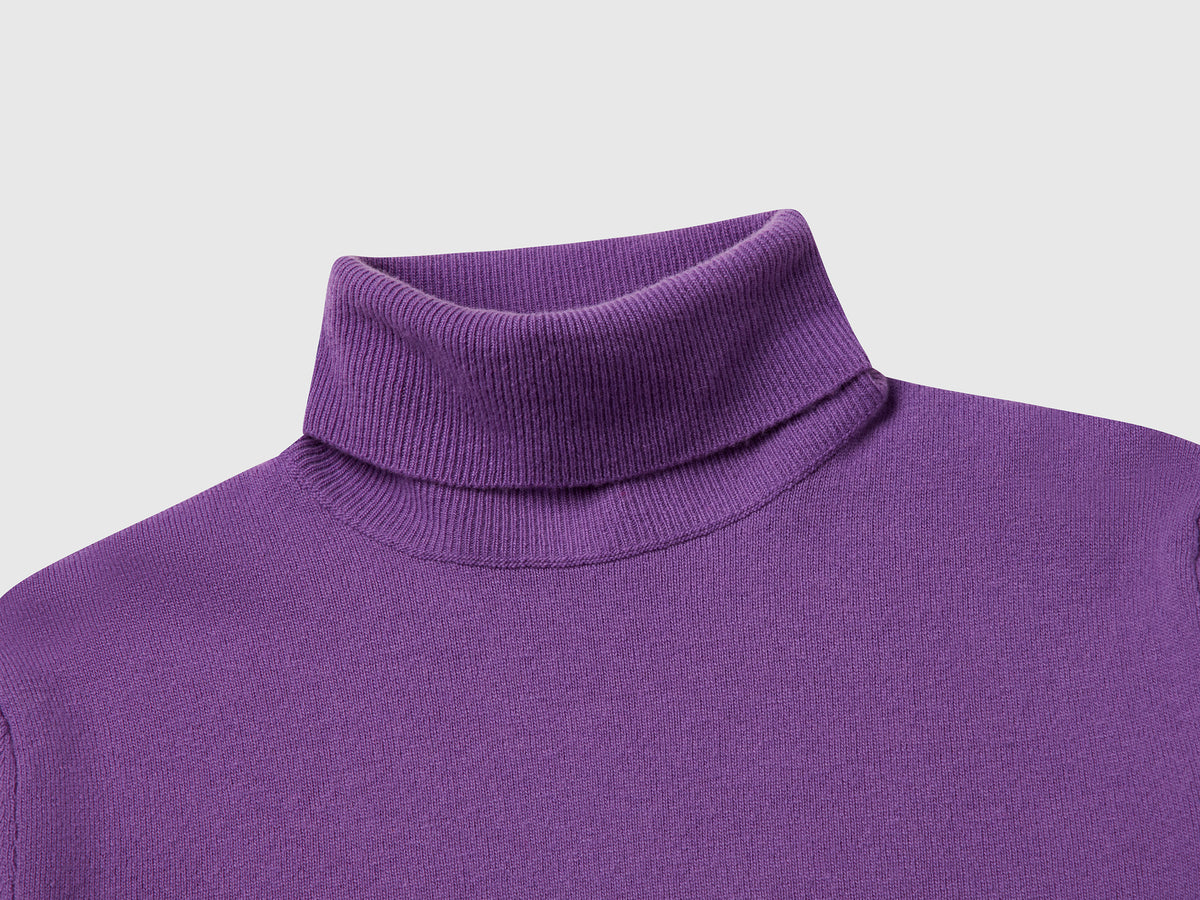 Maglione dolcevita in pura lana Merino