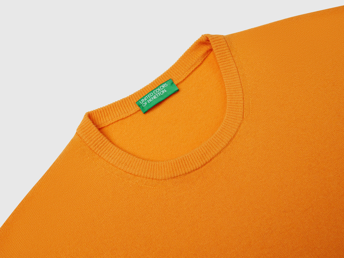 Maglia giallo ocra in pura lana Merino