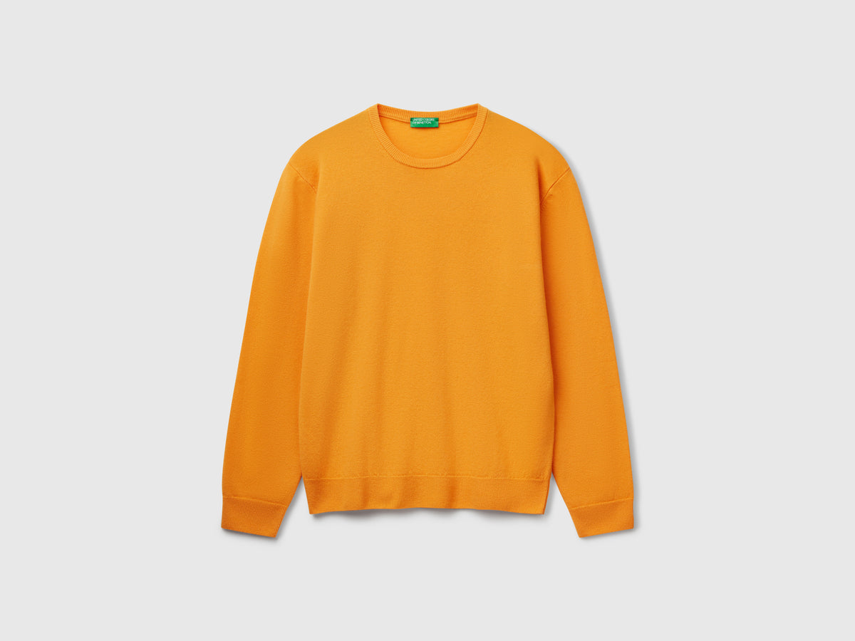 Maglia giallo ocra in pura lana Merino