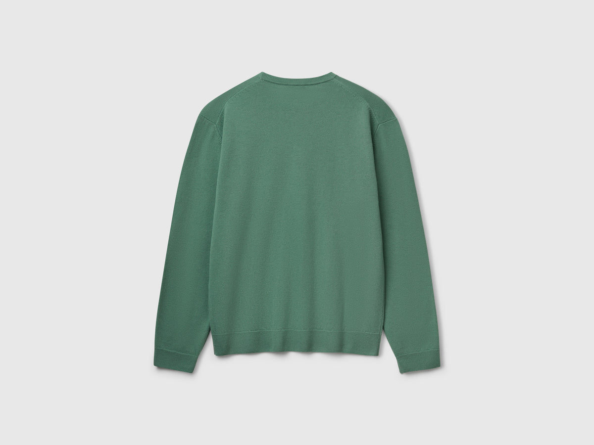 Maglia verde bosco in pura lana Merino