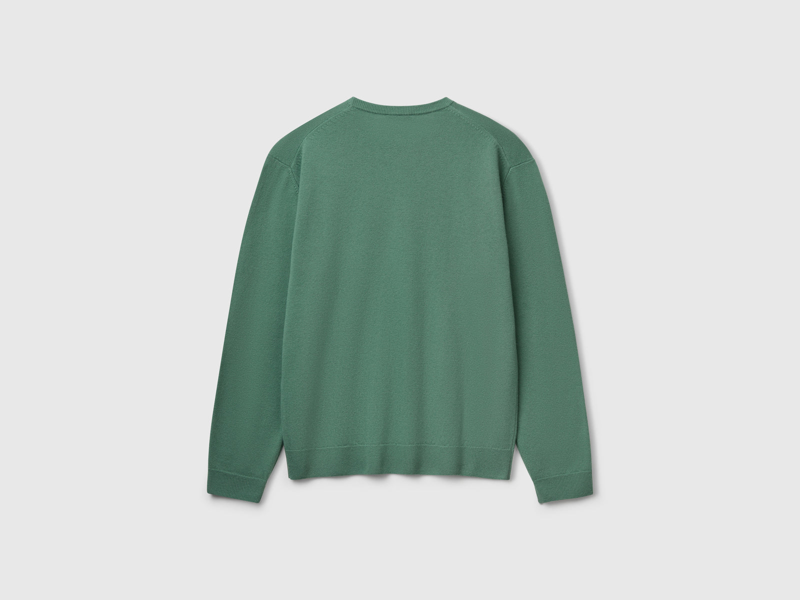 Maglia verde bosco in pura lana Merino da uomo verde scuro 2 | Benetton Outlet