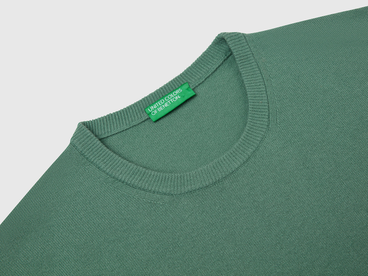 Maglia verde bosco in pura lana Merino