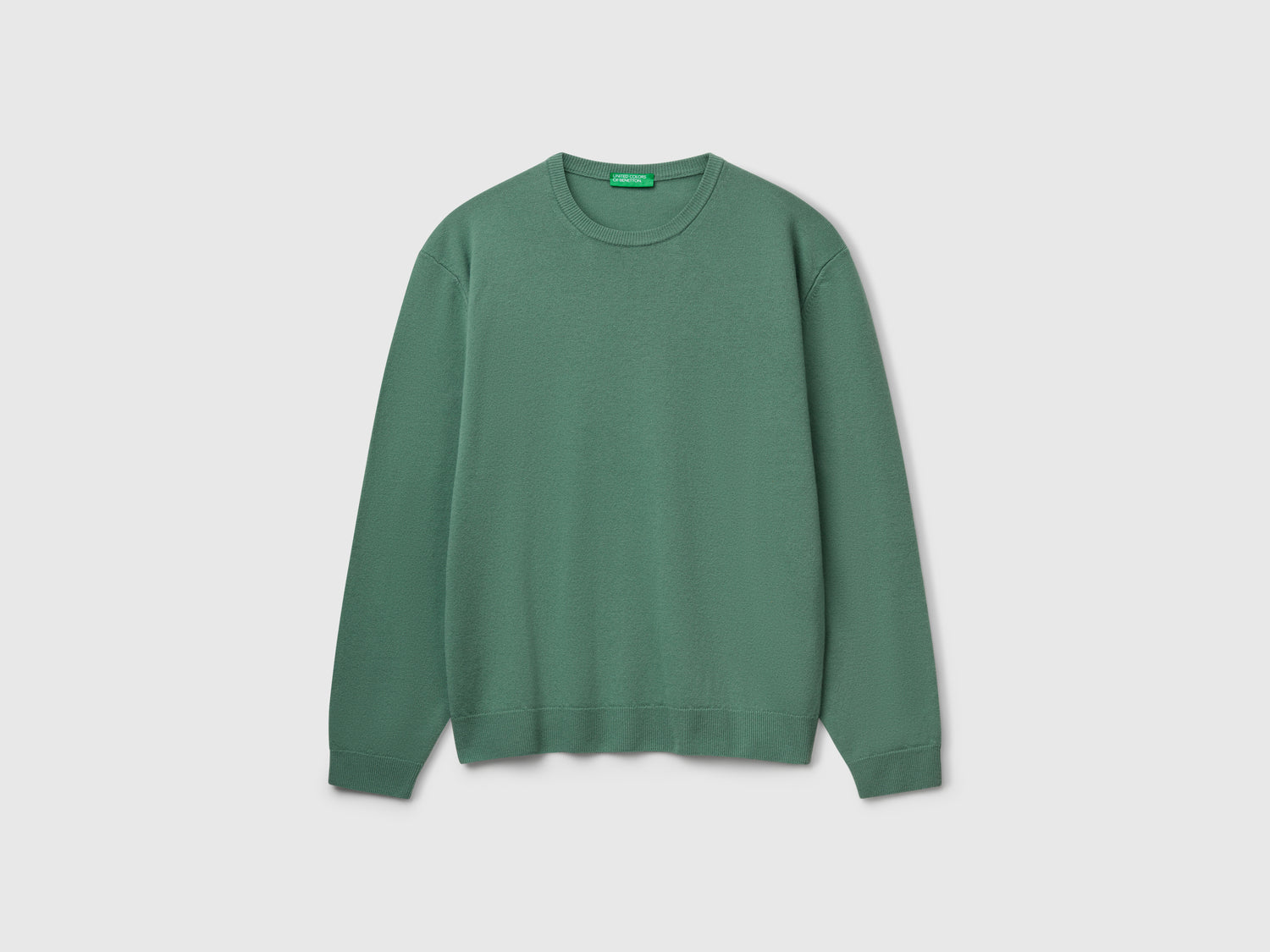Maglia verde bosco in pura lana Merino da uomo verde scuro | Benetton Outlet