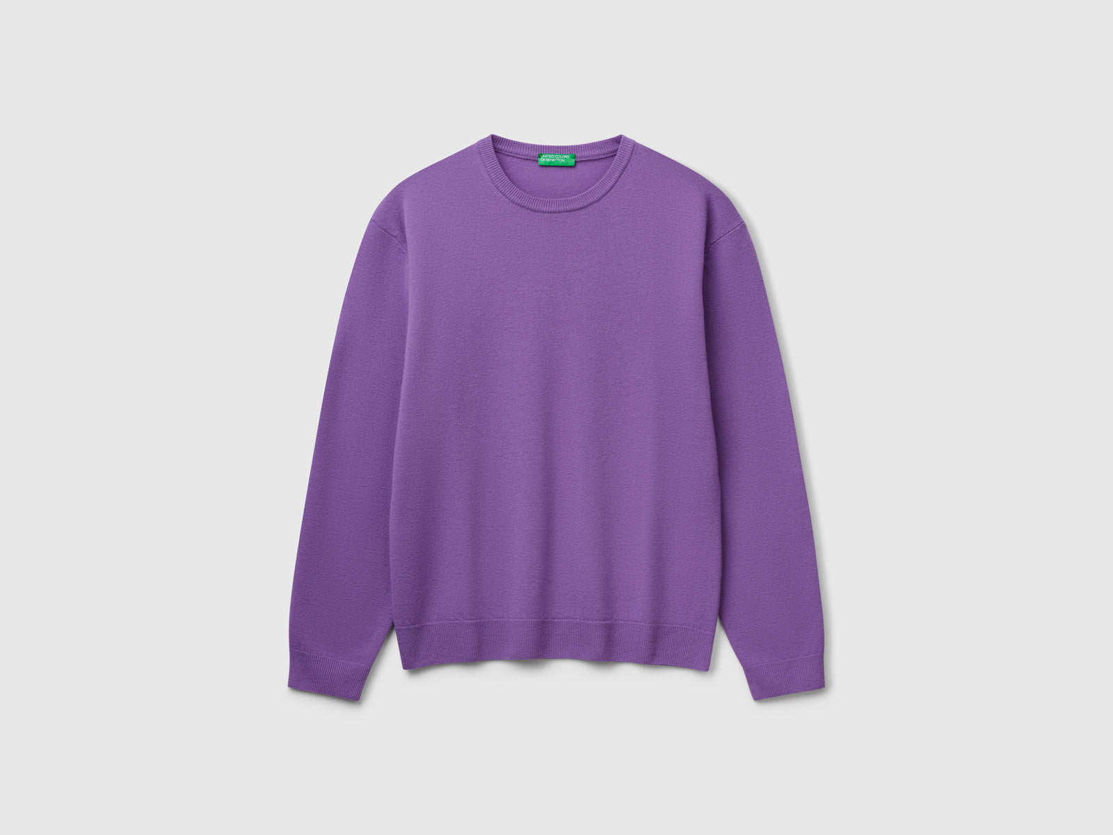 Maglia in pura lana Merino da uomo viola | Benetton Outlet