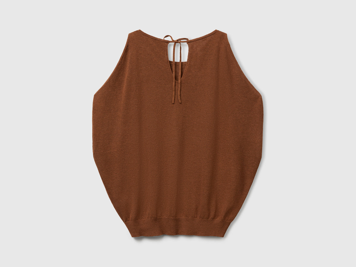 Reversible linen blend sweater