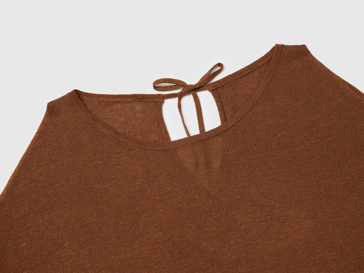 Reversible linen blend sweater