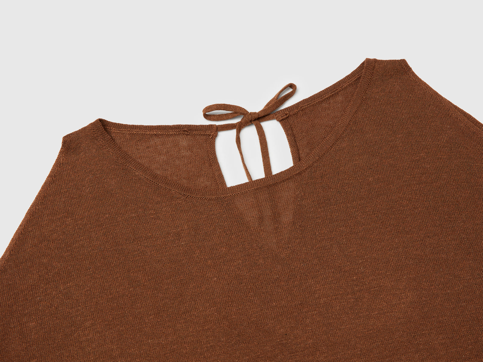 Reversible linen blend sweater da donna marrone 3 | Benetton Outlet