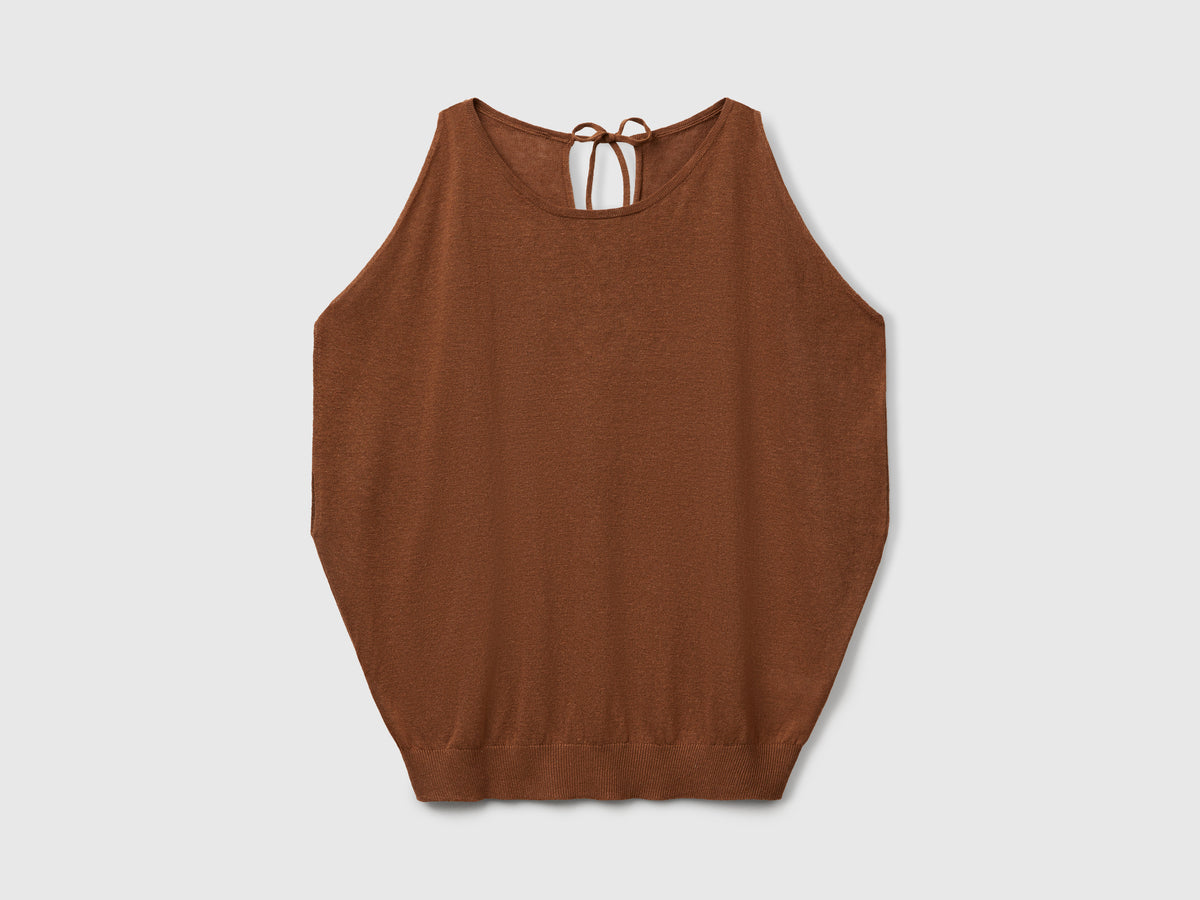 Reversible linen blend sweater
