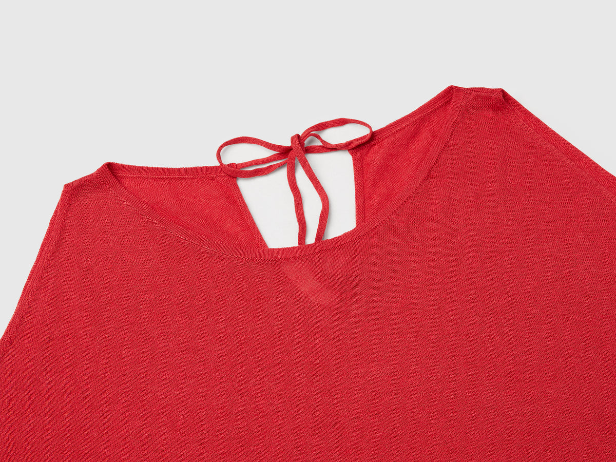 Reversible linen blend sweater