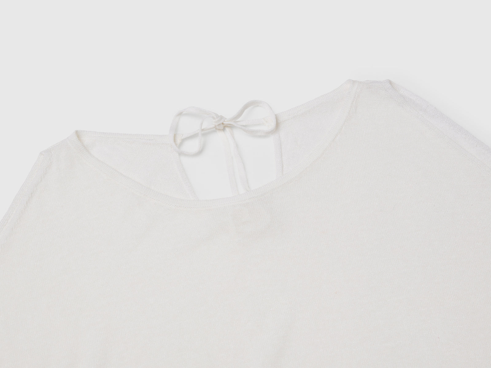 Reversible linen blend sweater da donna bianco 3 | Benetton Outlet
