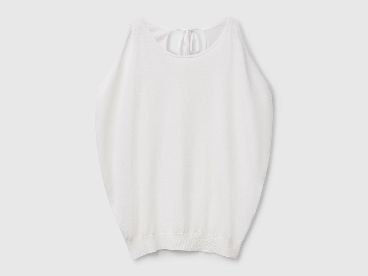 Reversible linen blend sweater