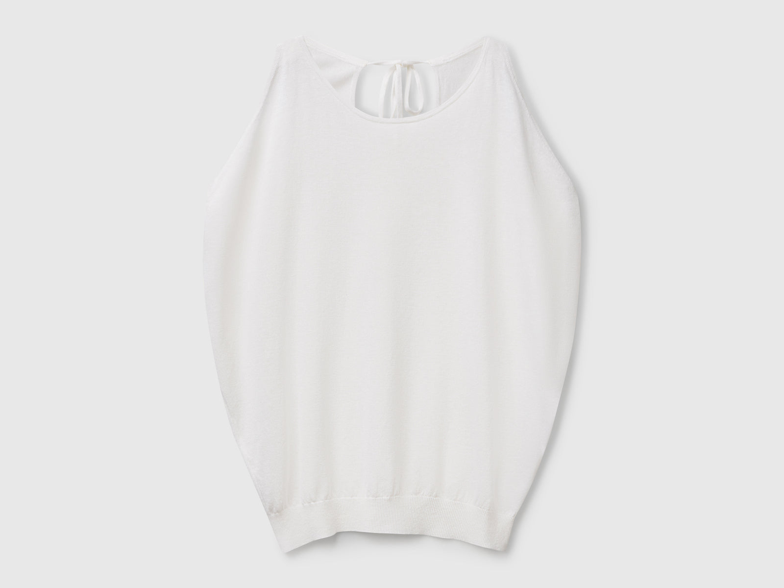 Reversible linen blend sweater da donna bianco | Benetton Outlet