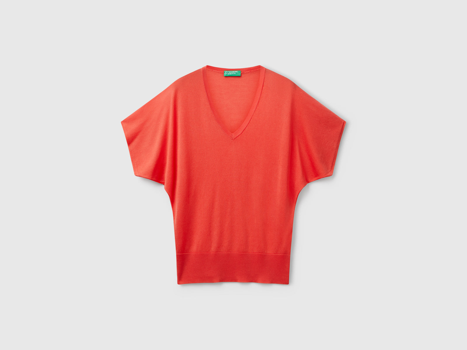 Maglia a manica corta da donna arancione | Benetton Outlet