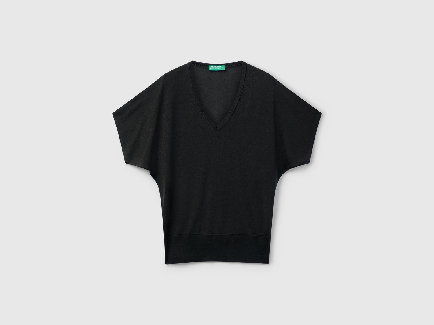 Camisa de manga corta da donna nero | Benetton Outlet