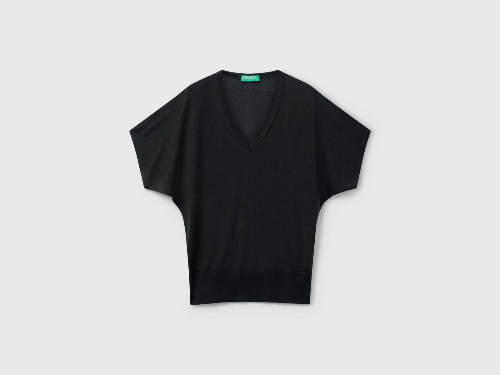Camisa de manga corta da donna nero | Benetton Outlet