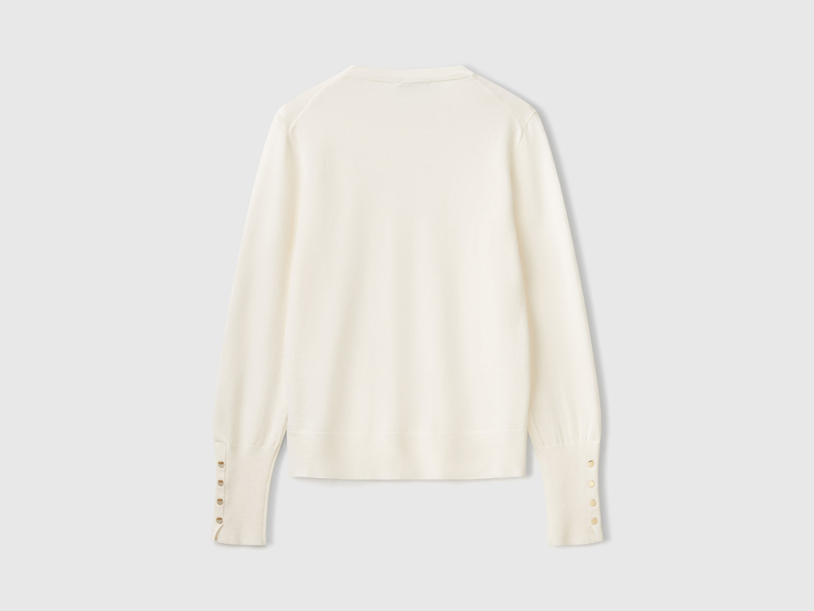 Maglioncino slim fit in misto viscosa da donna bianco 2 | Benetton Outlet
