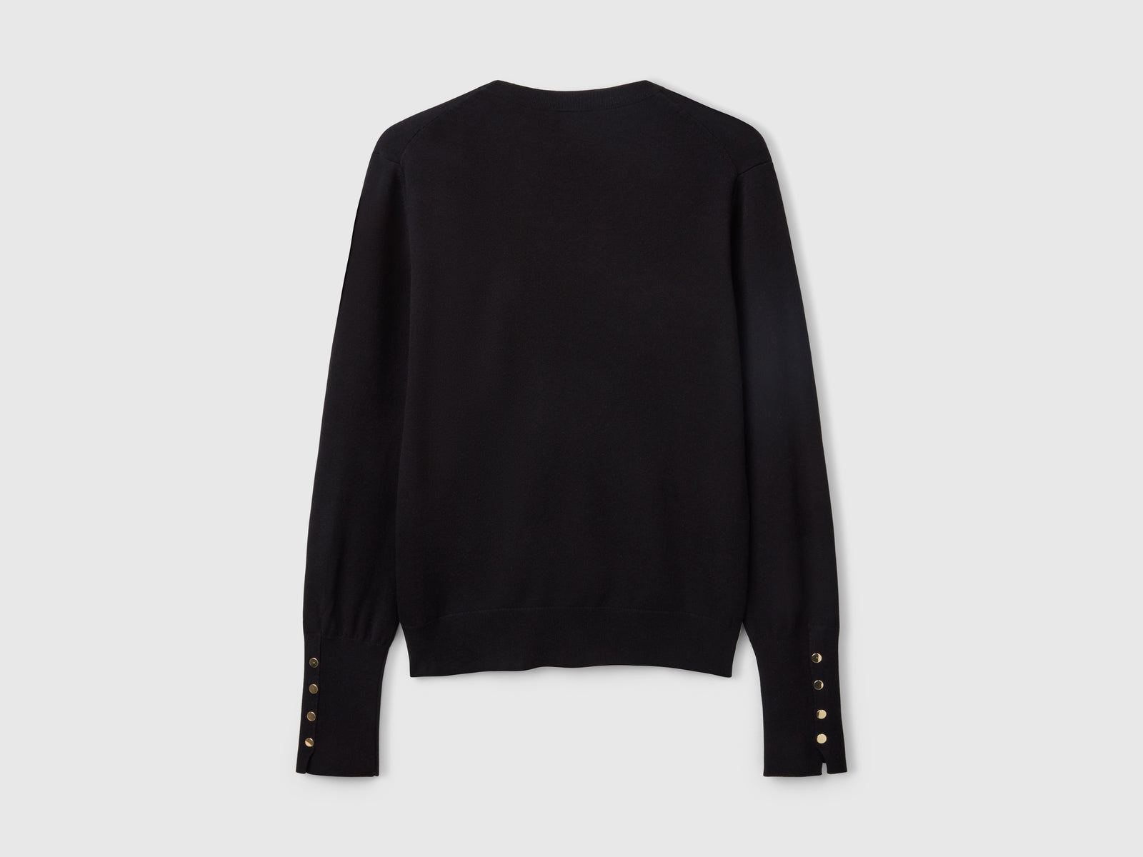 Maglioncino slim fit in misto viscosa da donna nero 2 | Benetton Outlet
