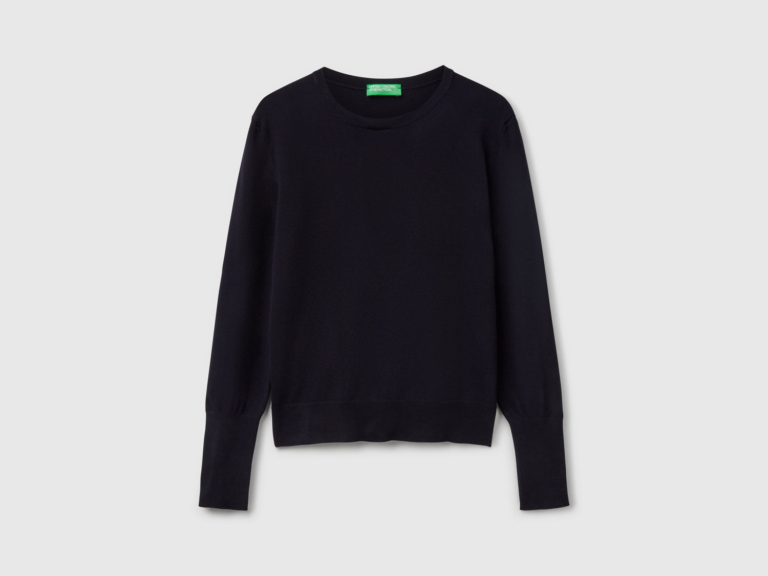 Maglioncino slim fit in misto viscosa da donna blu scuro | Benetton Outlet