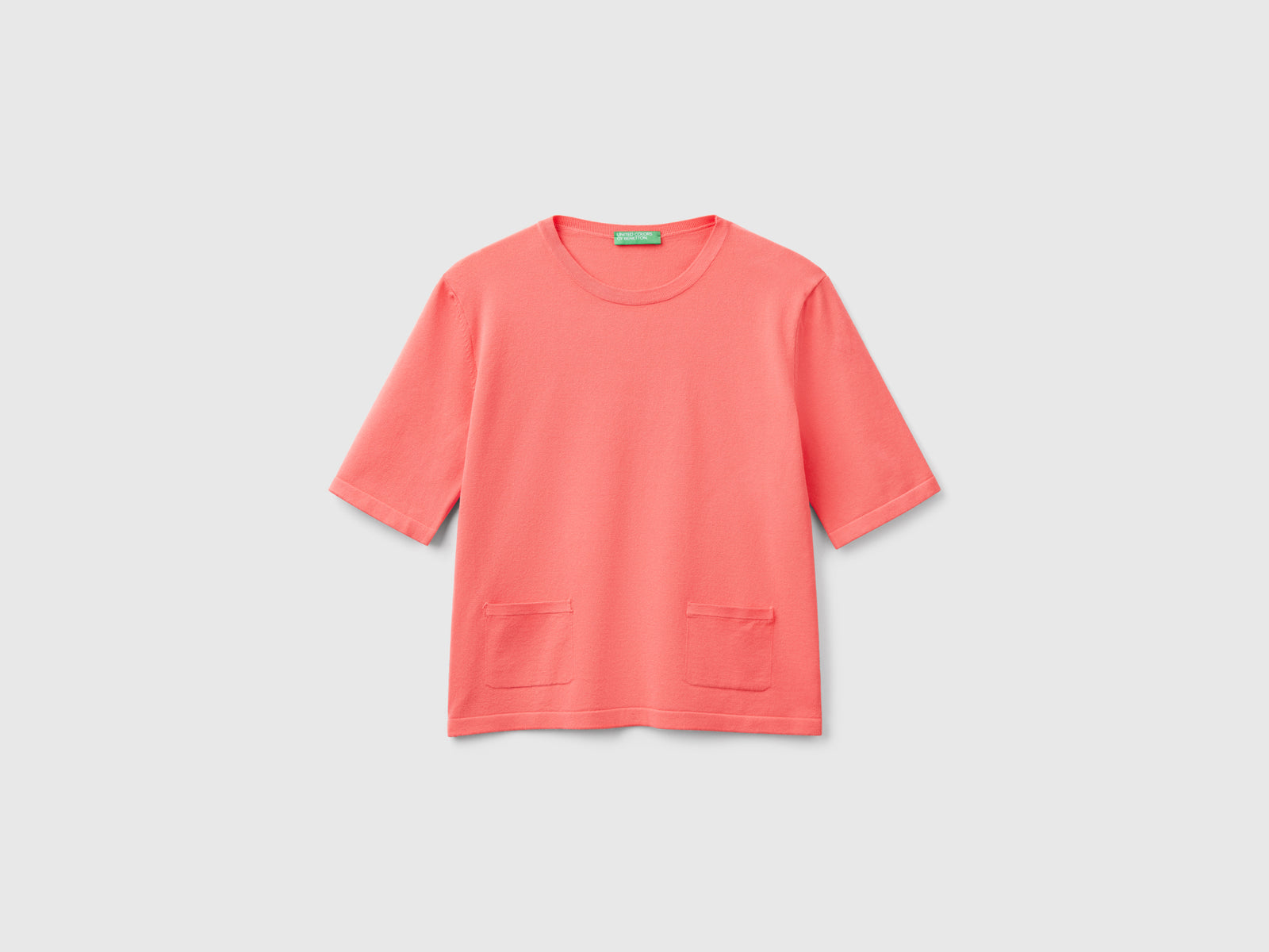 Maglioncino a manica corta da donna fucsia | Benetton Outlet