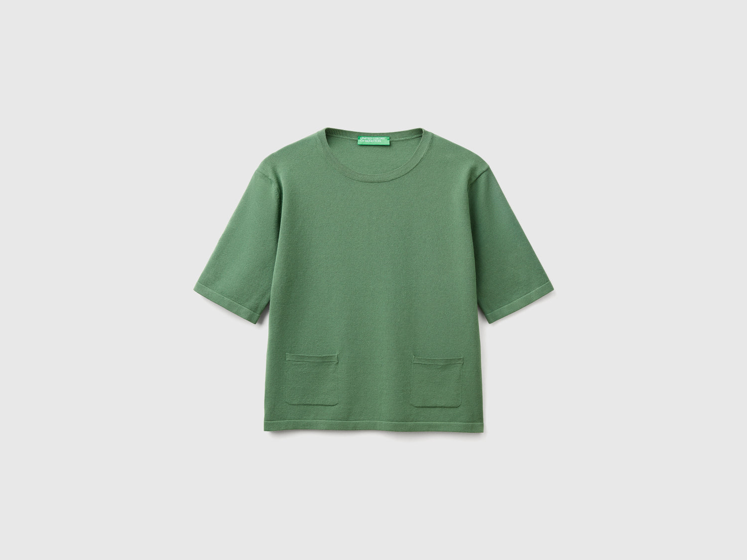 Maglioncino a manica corta da donna verde | Benetton Outlet