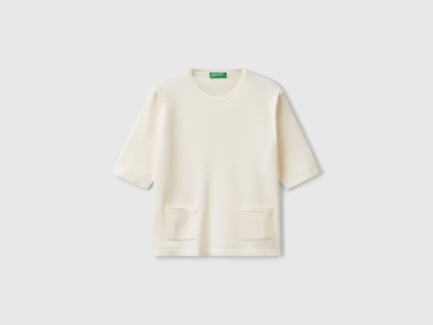 Maglioncino a manica corta da donna bianco | Benetton Outlet