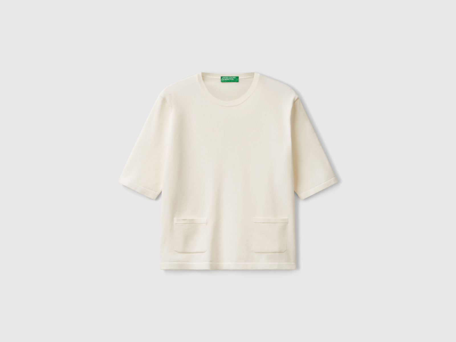 Maglioncino a manica corta da donna bianco | Benetton Outlet