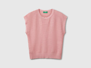 Gilet in misto cotone e lino