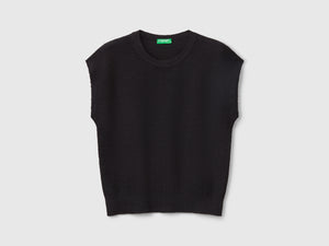 Gilet in misto cotone e lino