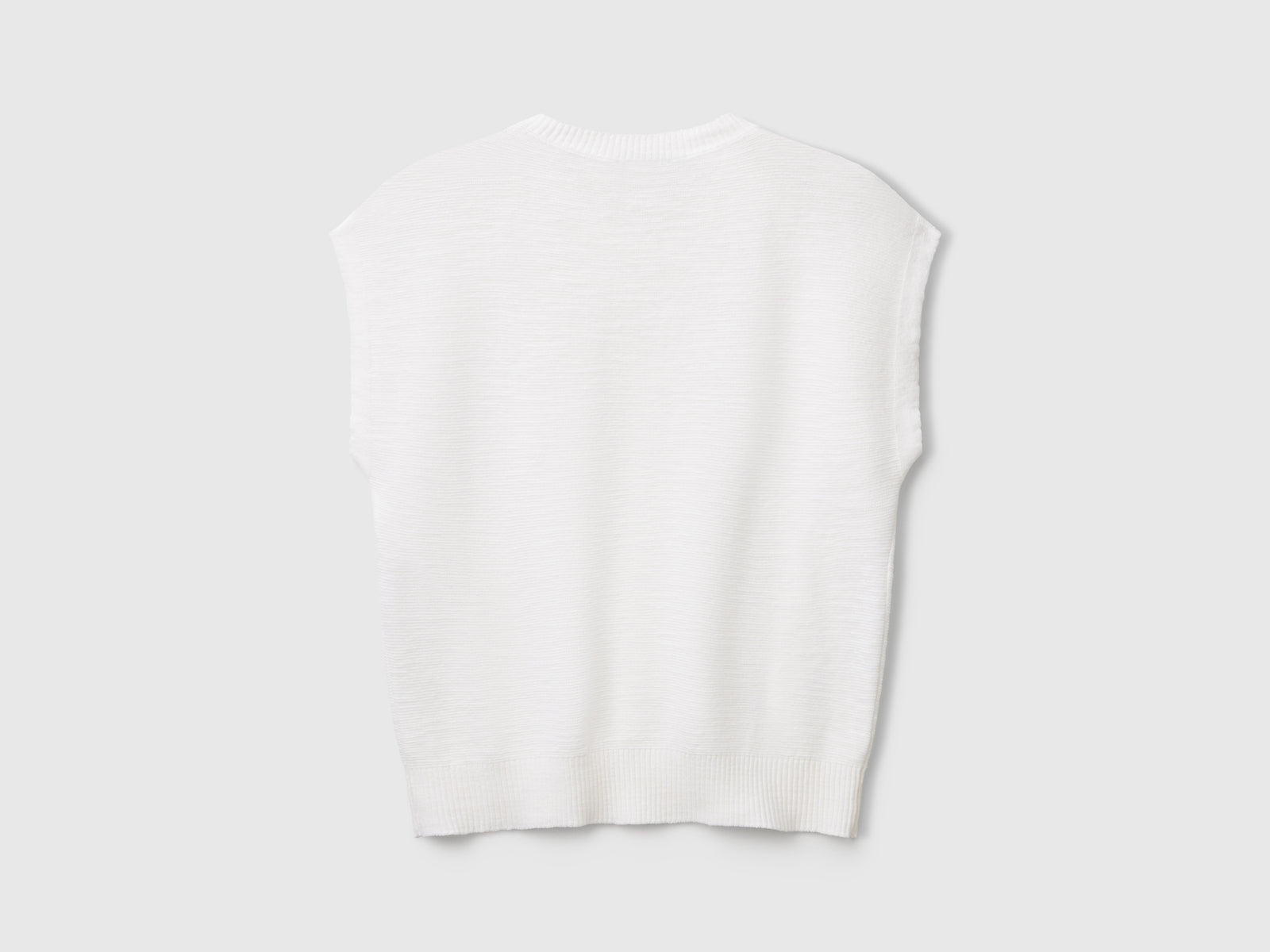 Gilet in misto cotone e lino da donna bianco 2 | Benetton Outlet