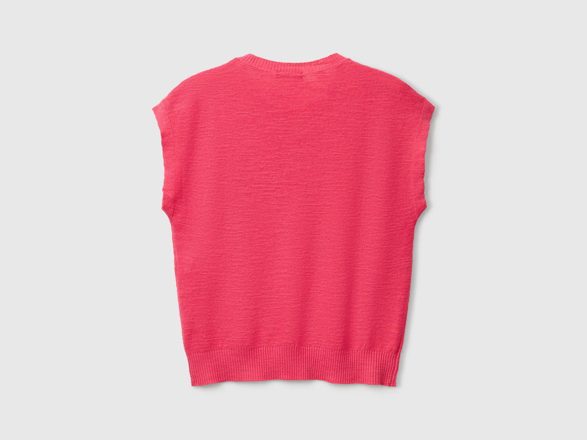 Cotton and linen blend vest