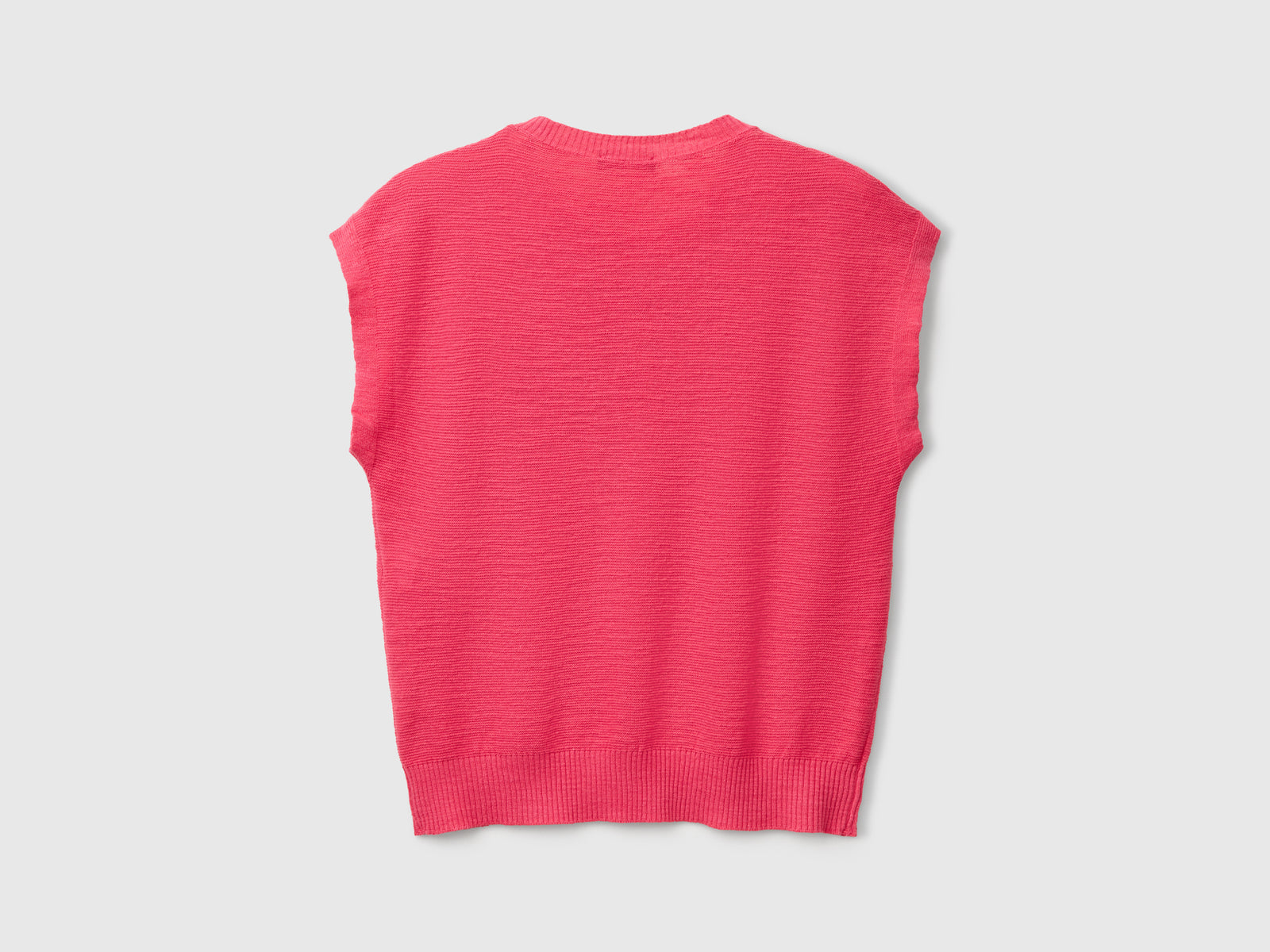 Cotton and linen blend vest da donna fragola 2 | Benetton Outlet