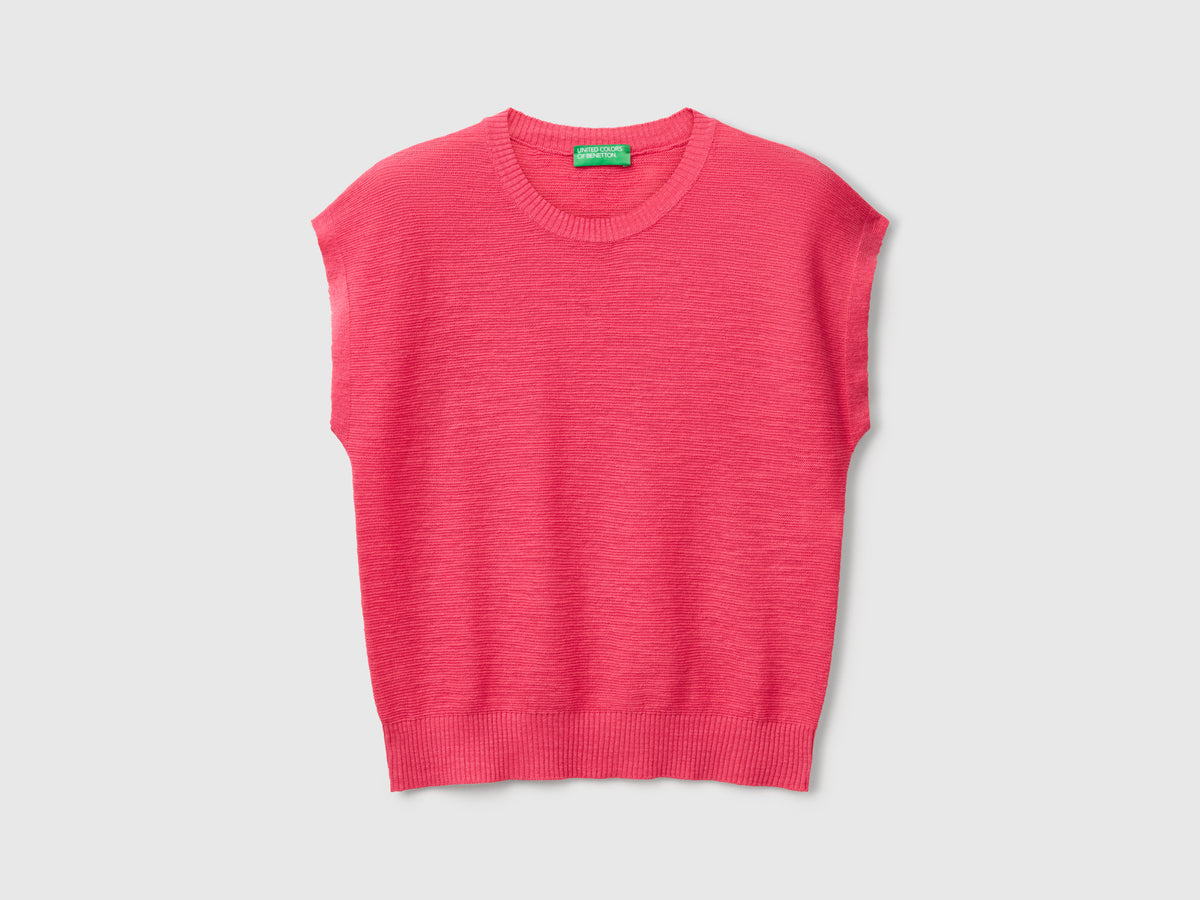 Cotton and linen blend vest