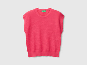Cotton and linen blend vest