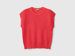Gilet in misto cotone e lino