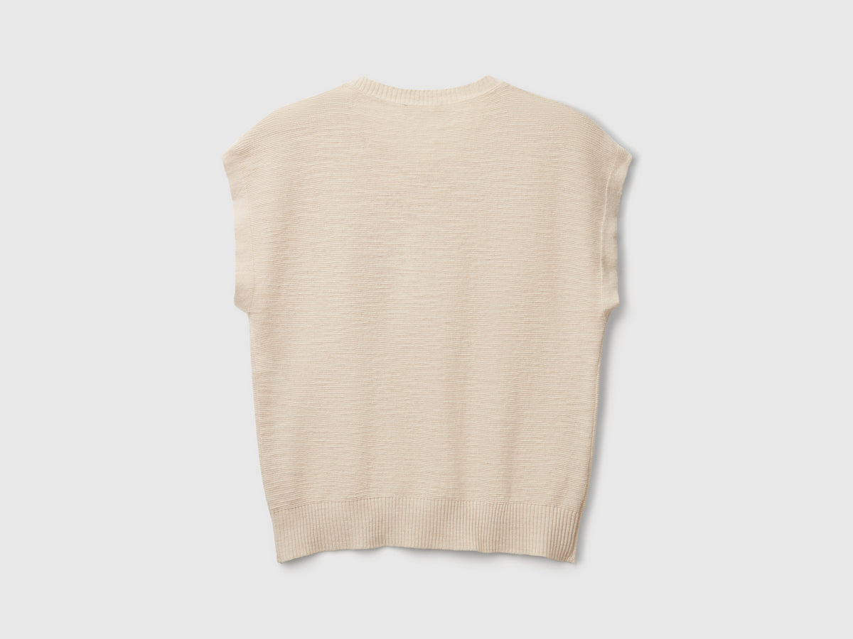 Gilet in misto cotone e lino