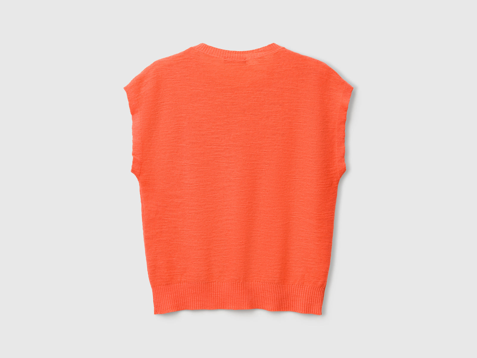 Gilet in misto cotone e lino da donna arancione 2 | Benetton Outlet