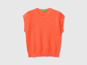 Gilet in misto cotone e lino
