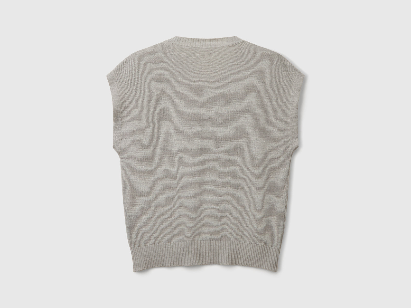 Chaleco de mezcla de algodón y lino da donna grigio 2 | Benetton Outlet
