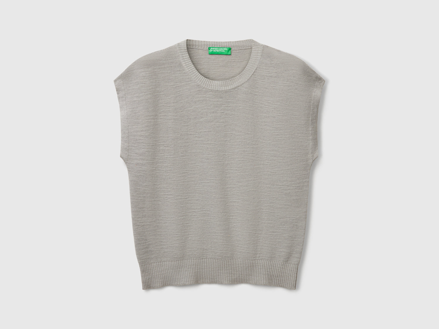 Chaleco de mezcla de algodón y lino da donna grigio | Benetton Outlet