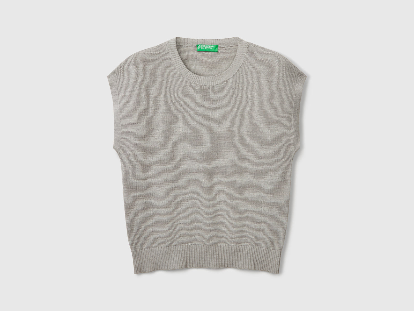 Chaleco de mezcla de algodón y lino da donna grigio | Benetton Outlet
