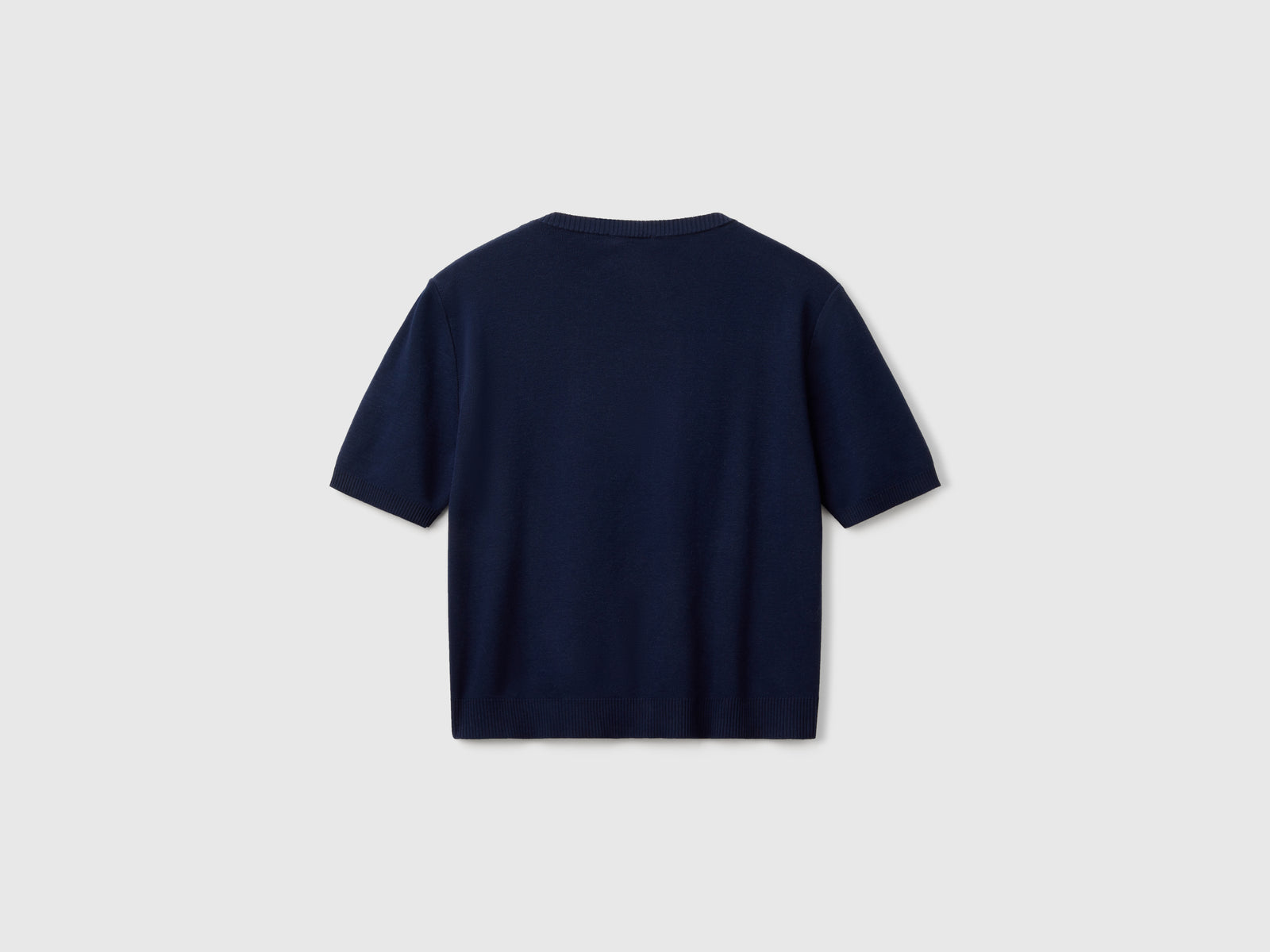 100% cotton short-sleeved shirt da donna blu scuro 2 | Benetton Outlet