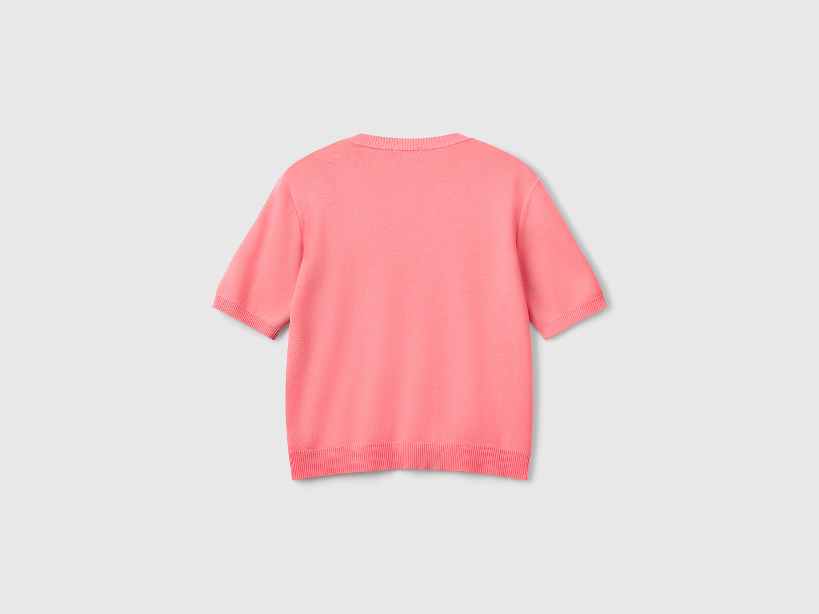 100% cotton short-sleeved shirt da donna fucsia 2 | Benetton Outlet