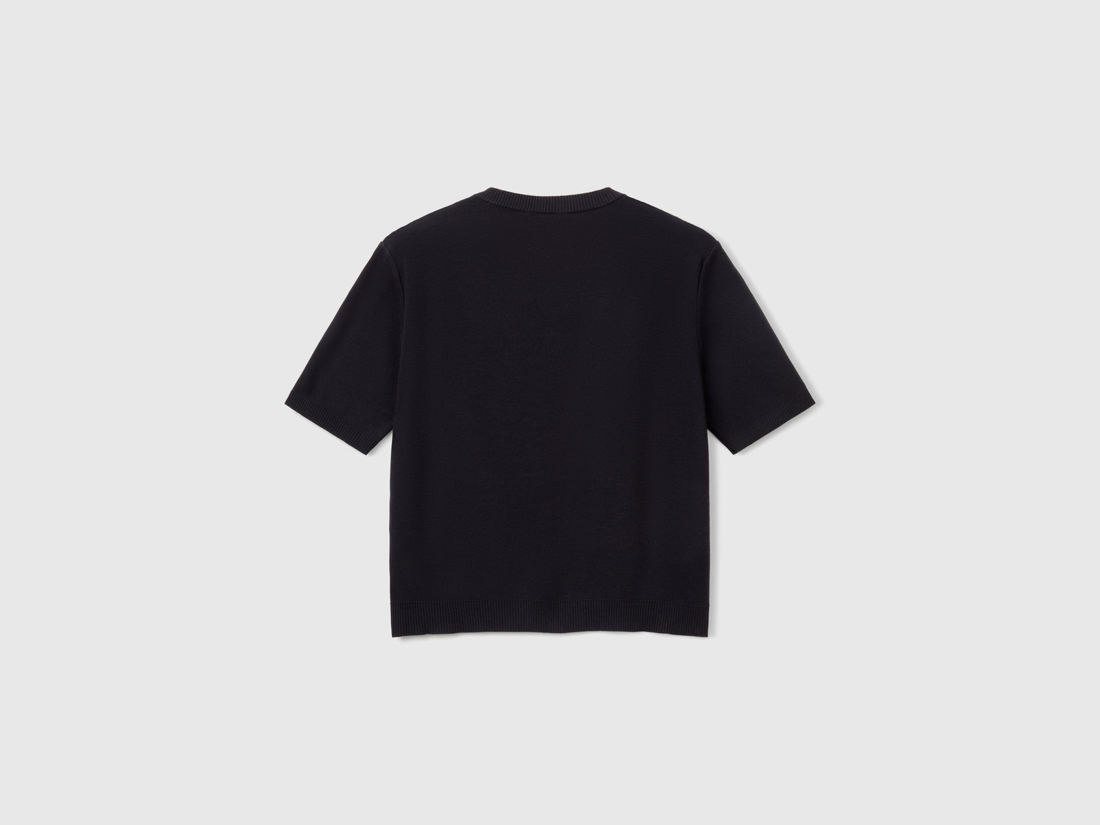 Camisa de manga corta 100% algodón da donna nero 2 | Benetton Outlet