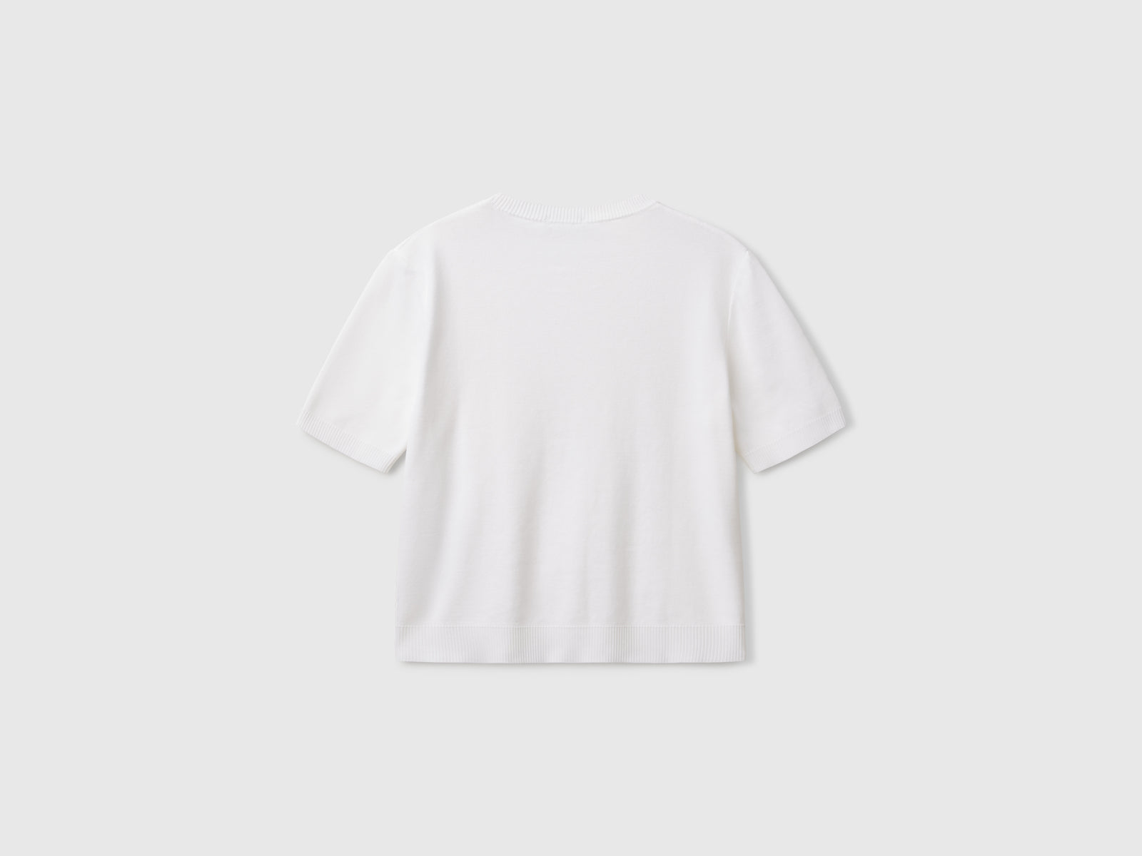 Maglia manica corta 100% cotone da donna bianco 2 | Benetton Outlet