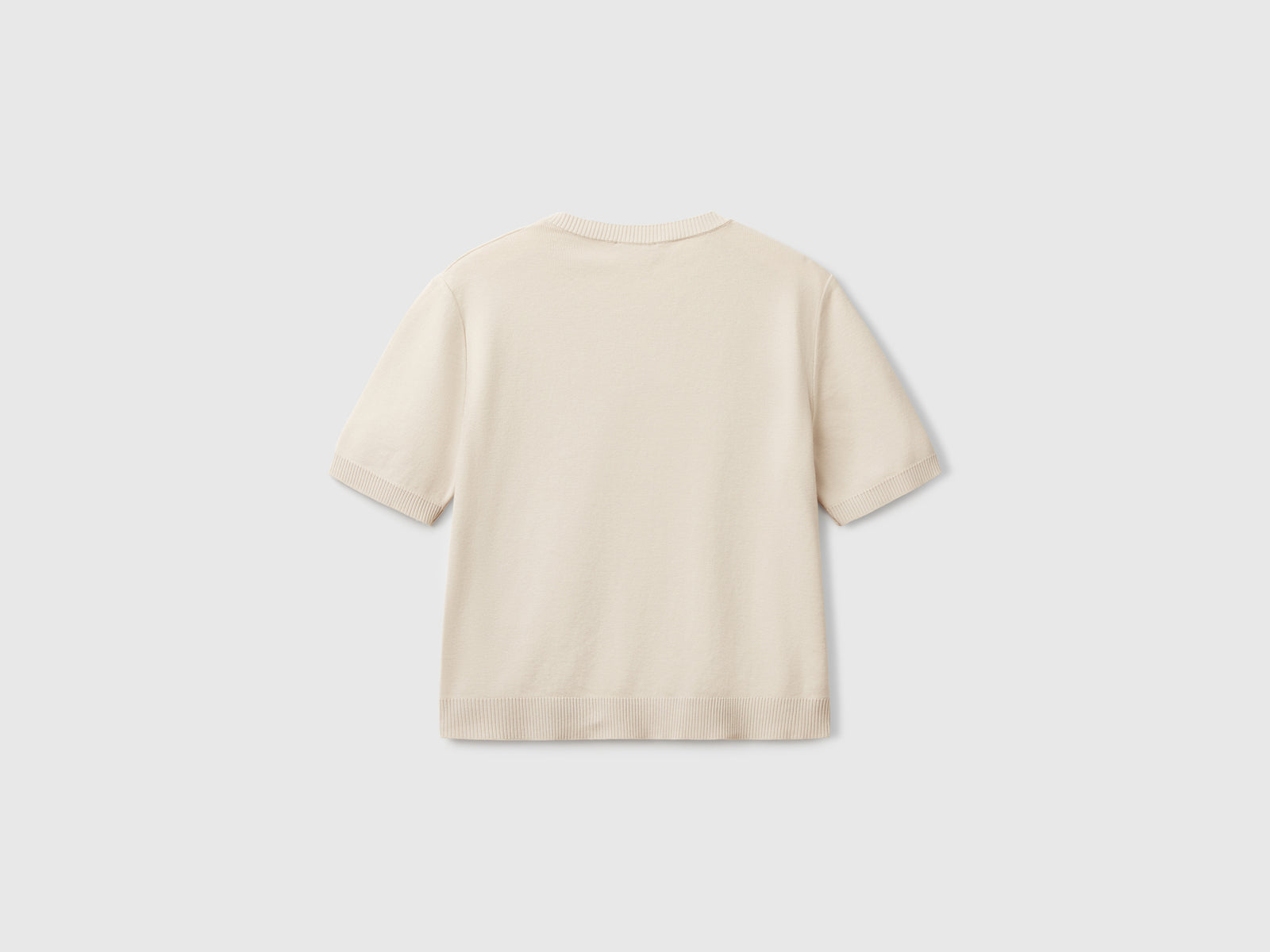 100% cotton short-sleeved shirt da donna beige 2 | Benetton Outlet