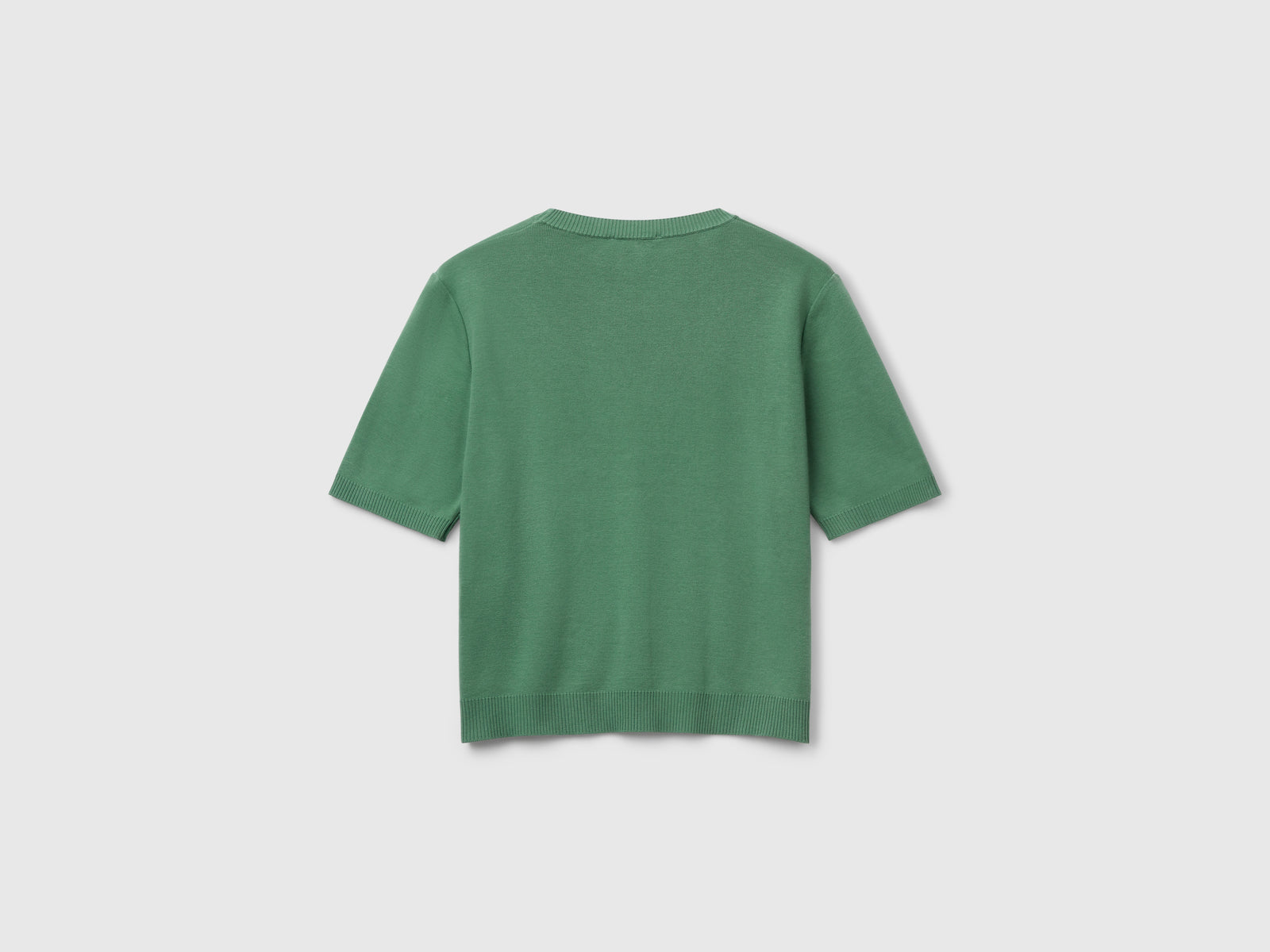 100% cotton short-sleeved shirt da donna verde 2 | Benetton Outlet