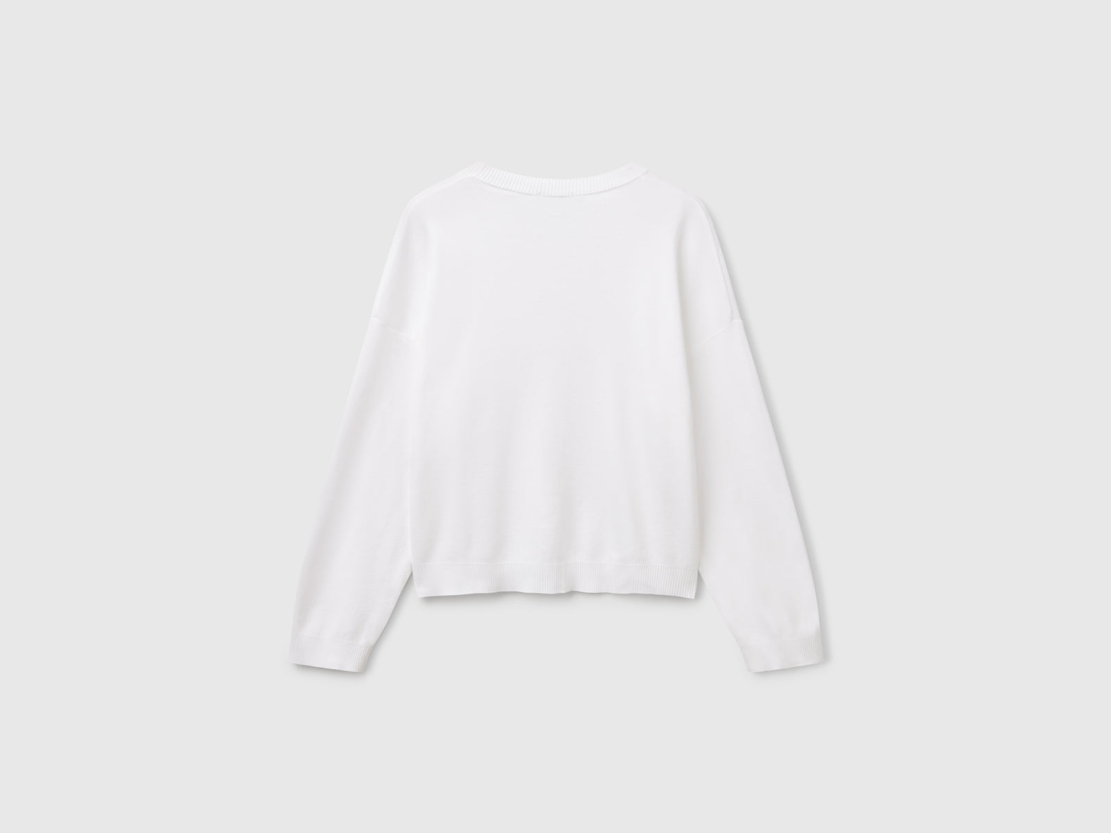Maglia 100% cotone da donna bianco 2 | Benetton Outlet